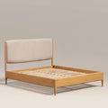 Percy Super King Bed | Ivory Fabric & Oak
