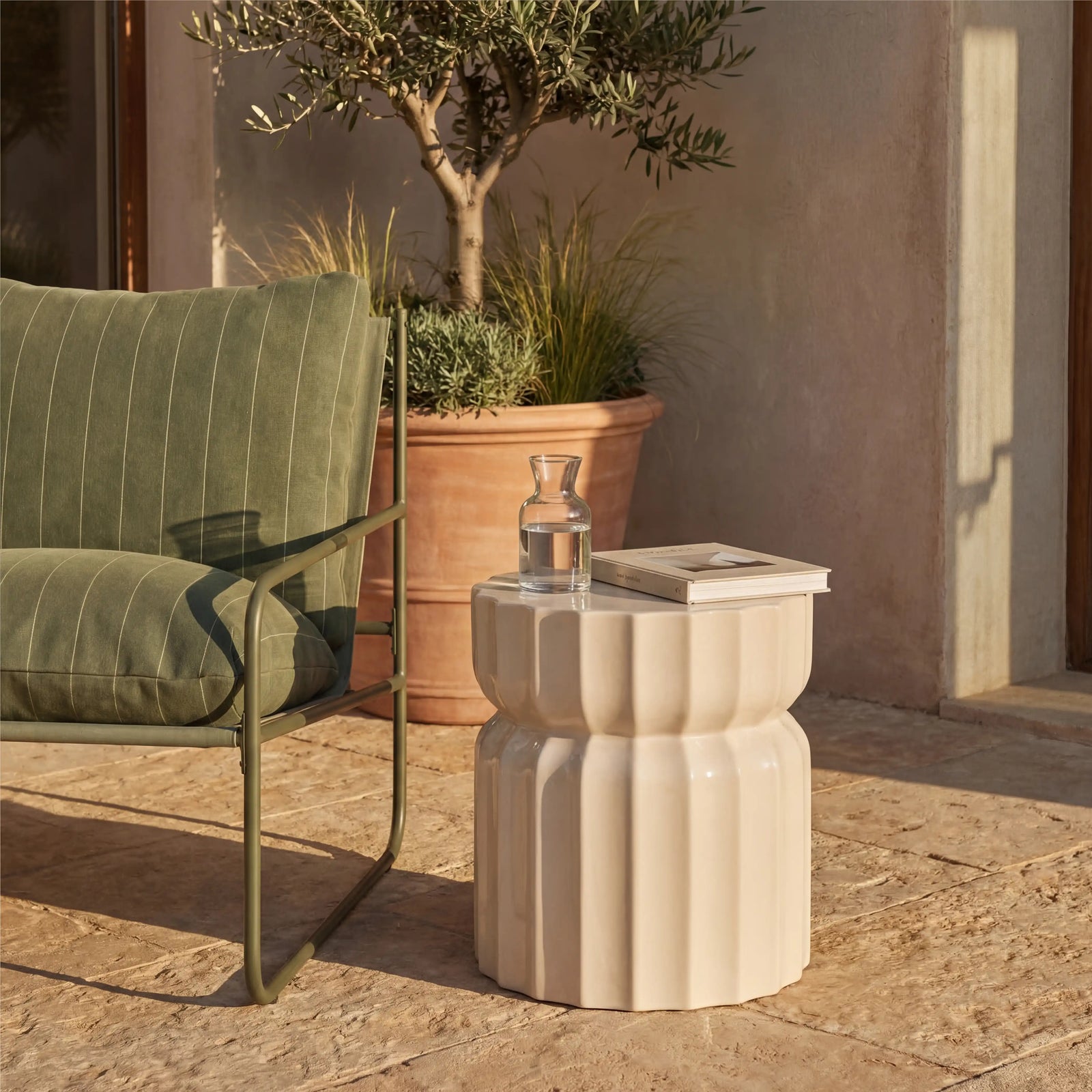 Amara Round Side Table | Porcelain Cream