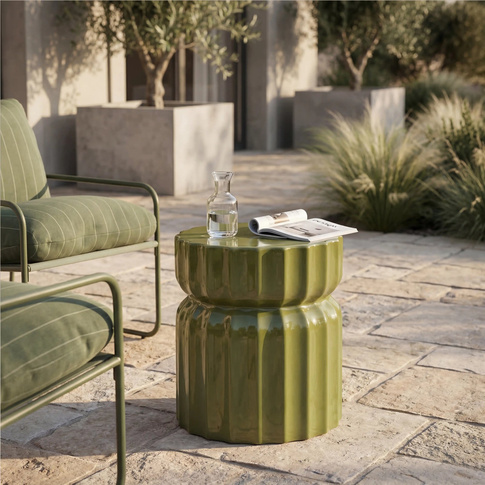 Amara Round Side Table |  Verde Green