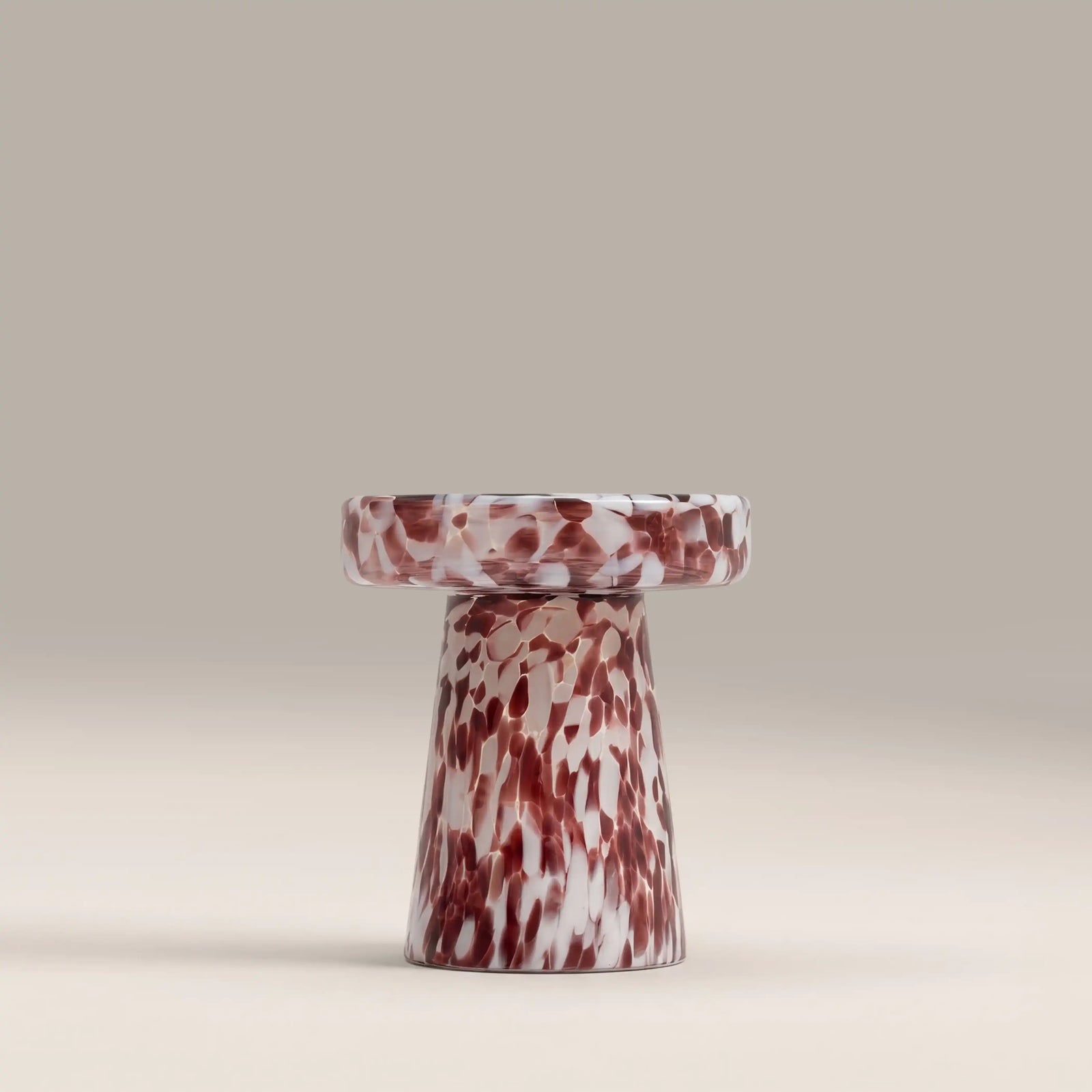 Ottis Round Side Table | Maroon Red Glass