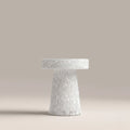 Ottis Round Side Table | White Glass