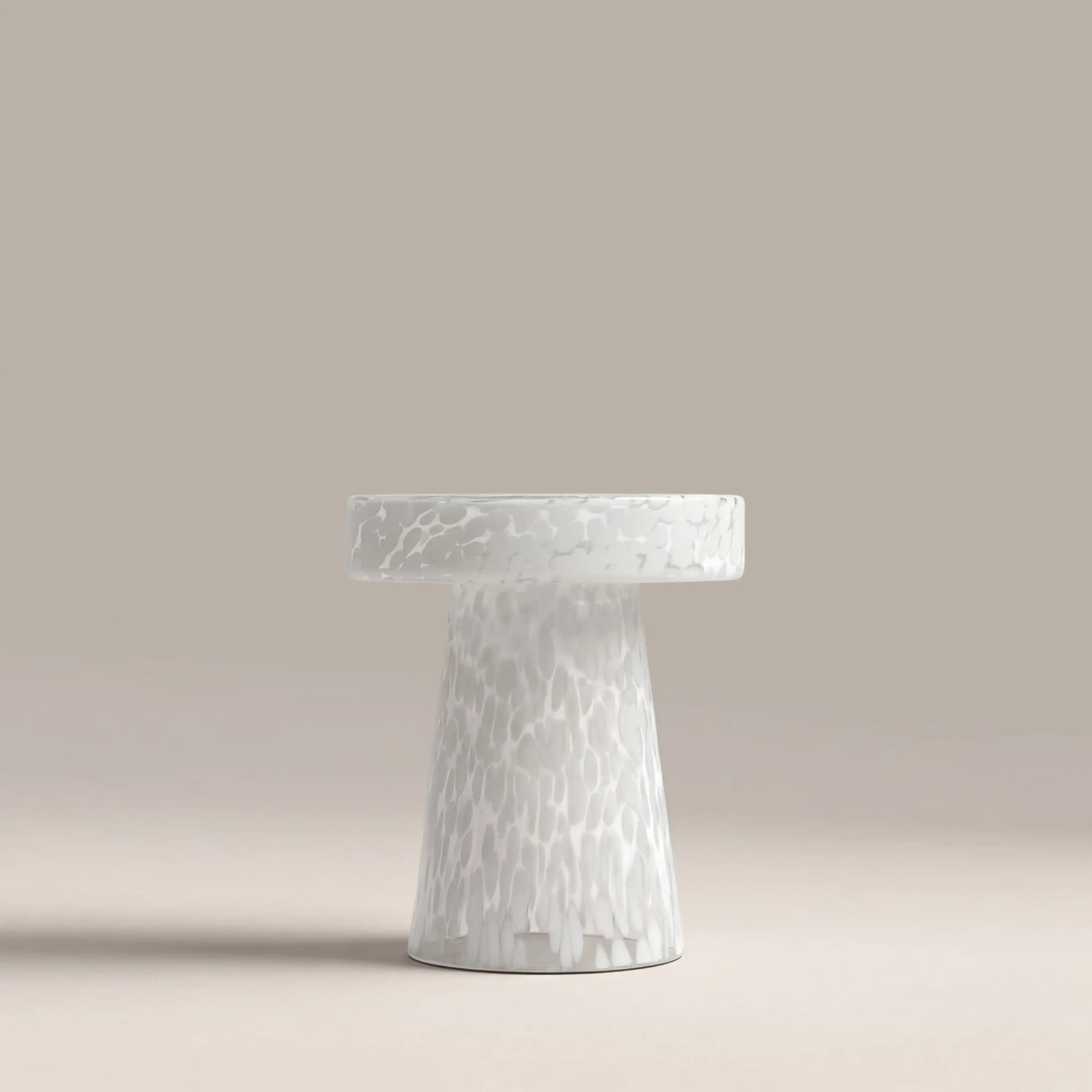 Ottis Round Side Table | White Glass