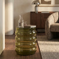 Tove Round Side Table | Forest Green Glass