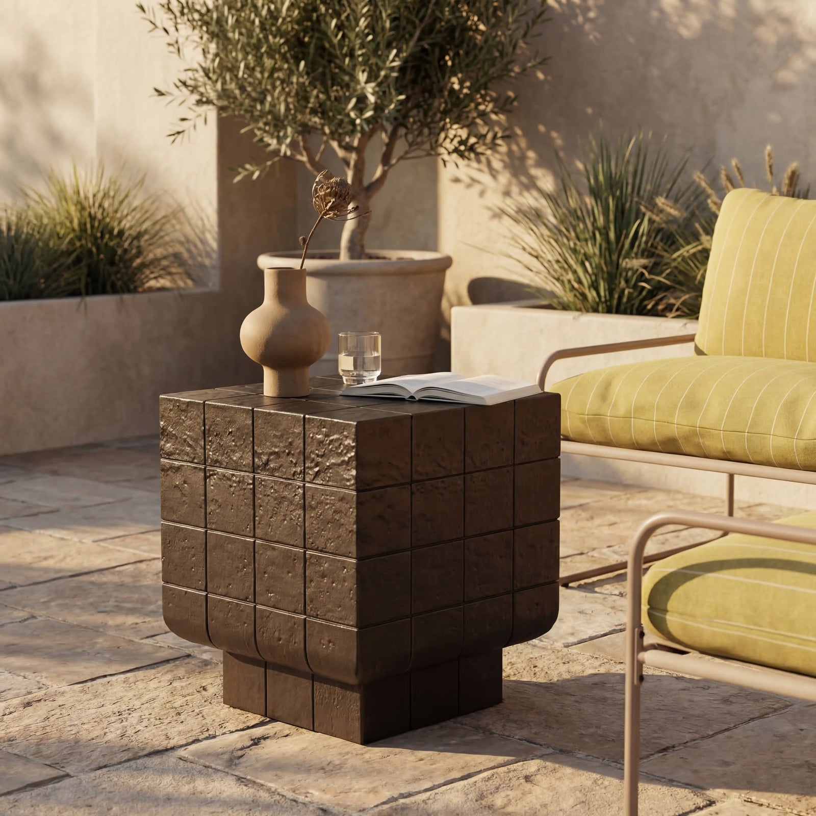 Zephyr Square Side Table | Cocoa