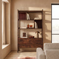 Lambert Wooden Display Unit | Walnut & White Marble