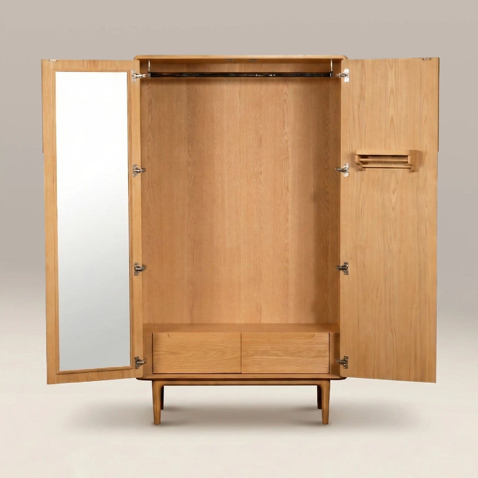 Percy Wooden Double Wardrobe | Oak
