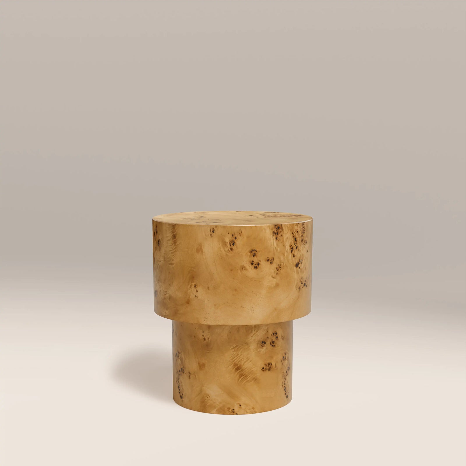 Dalton Round Wooden Side Table | Burl Wood