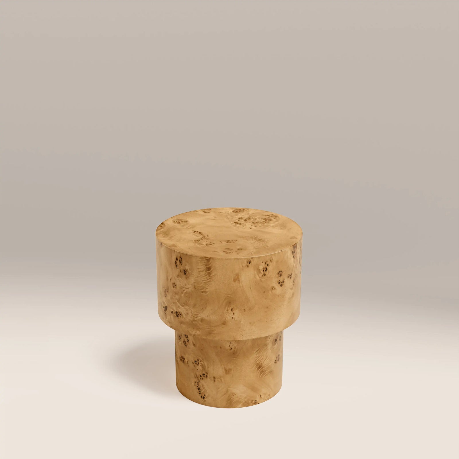 Dalton Round Wooden Side Table | Burl Wood