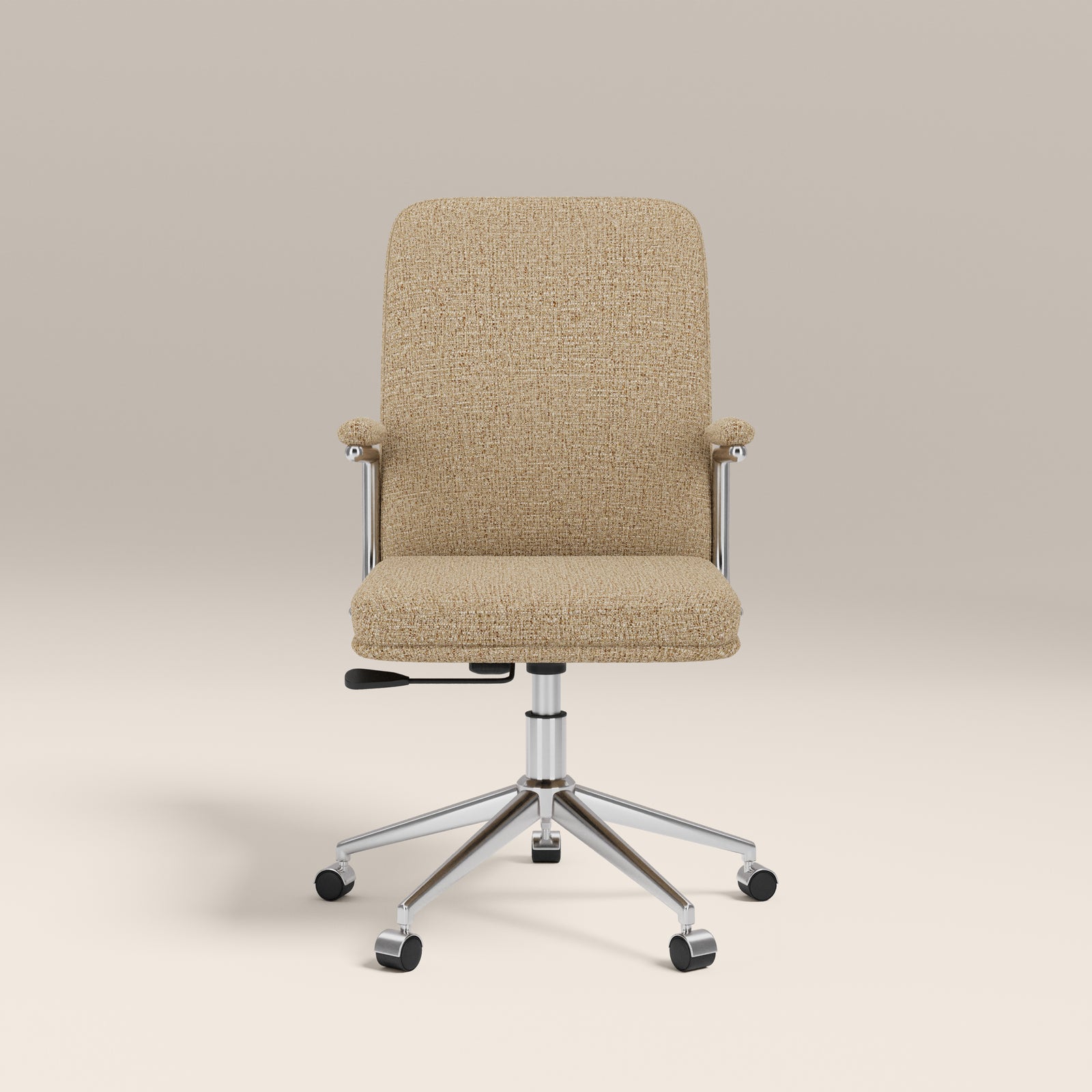 Elara Office Chair | Speckled Latte Boucle & Chrome