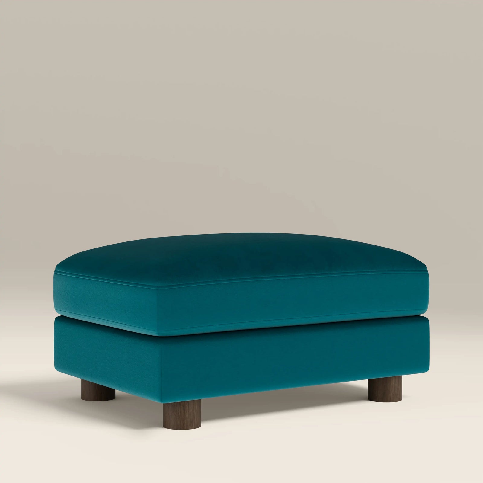 Halton Footstool | Teal Sustainable Velvet