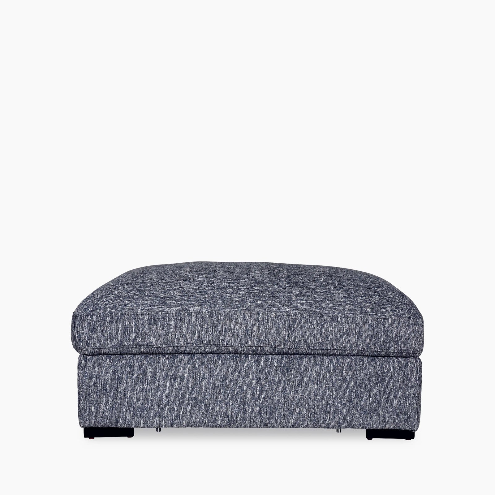 Brigitte Storage Ottoman | Blue Chenille Fabric