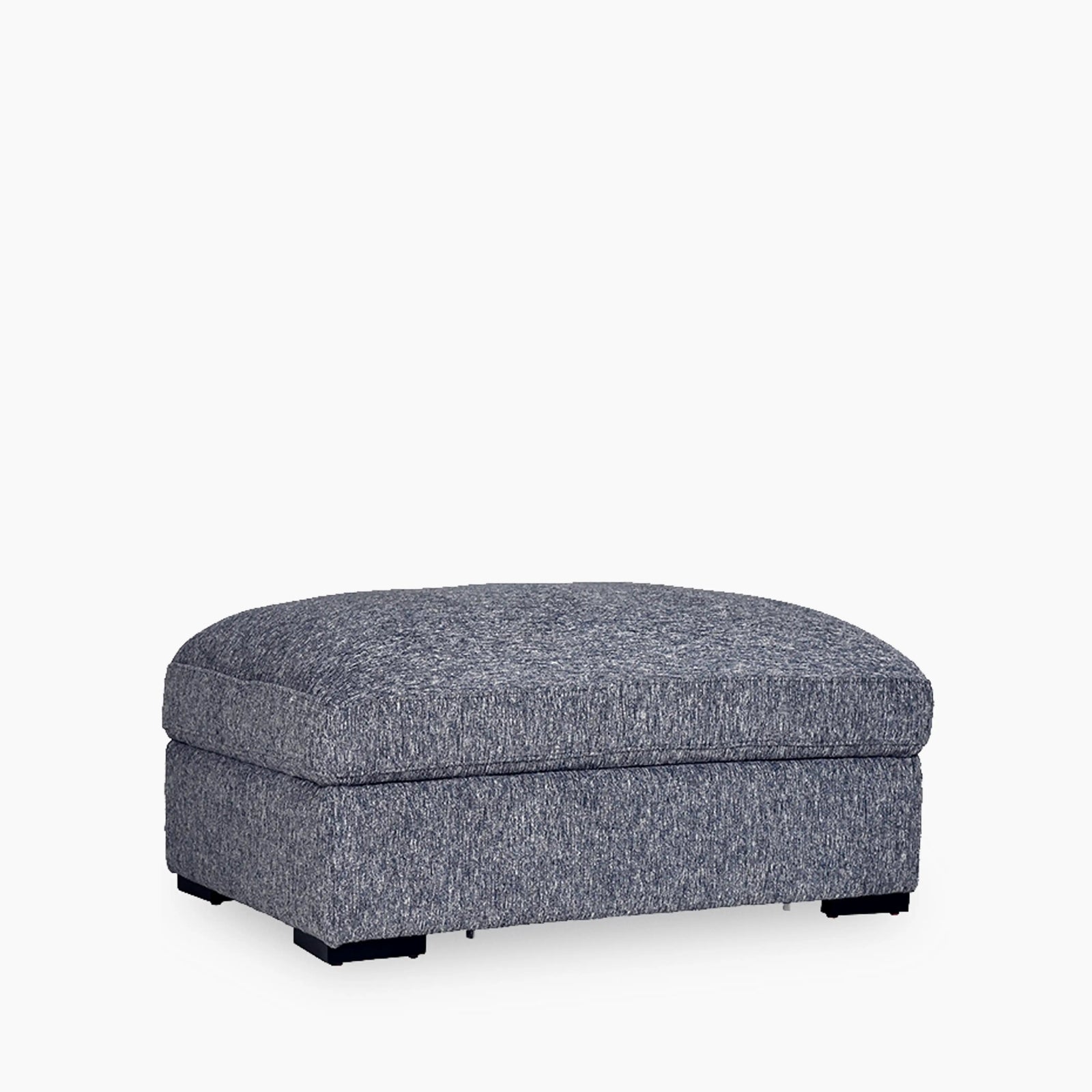 Brigitte Storage Ottoman | Blue Chenille Fabric