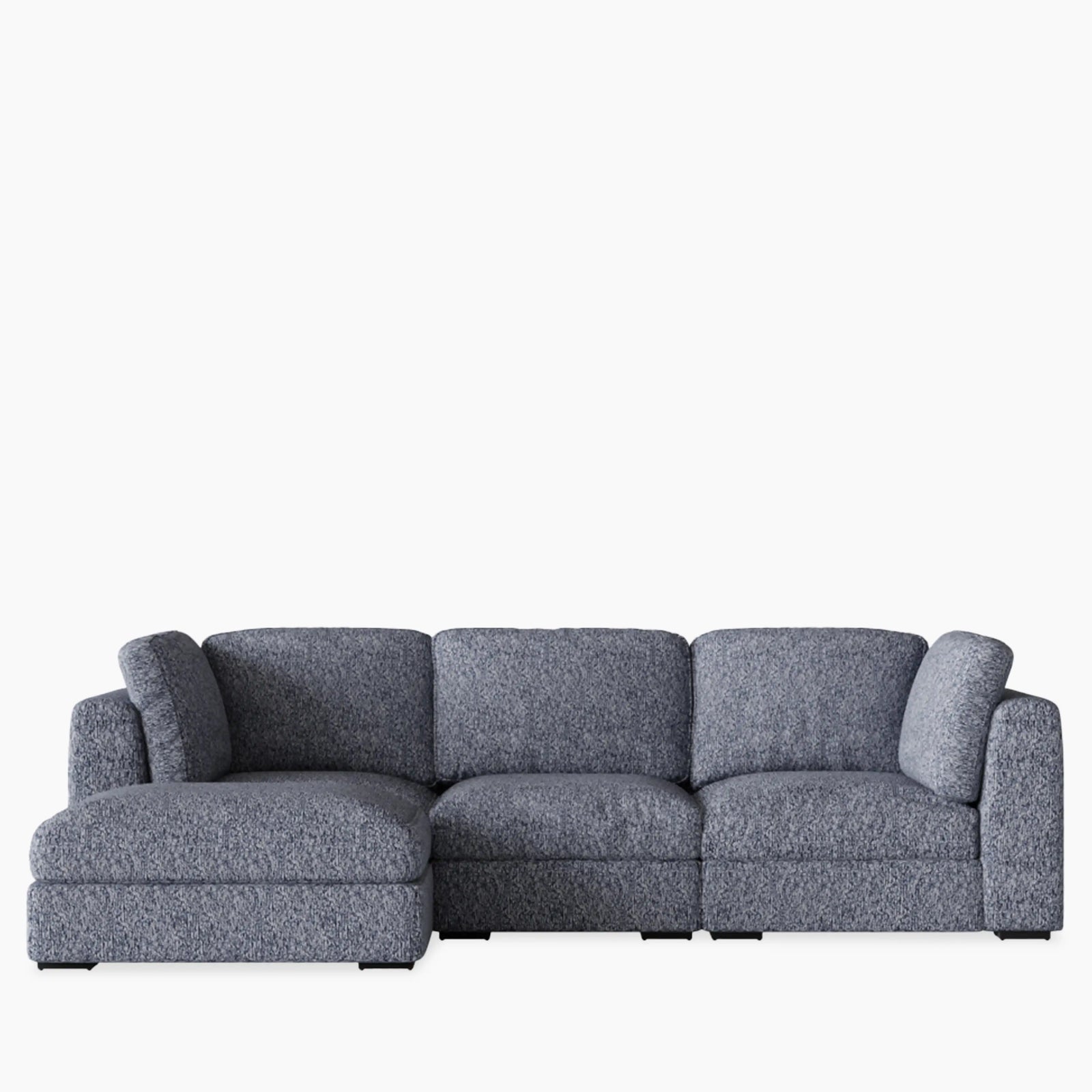Brigitte 3 Seater L Shape Sofa | Blue Chenille Fabric