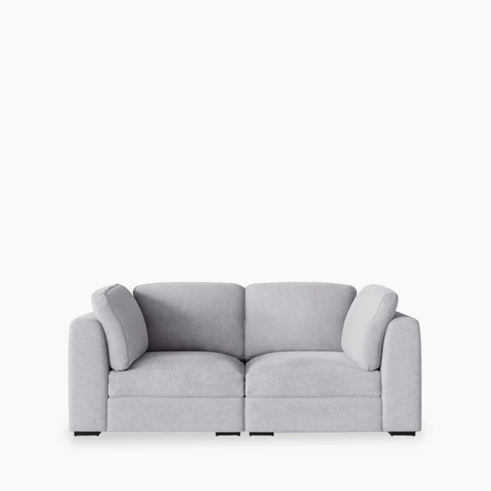 Brigitte 2 Seater Modular Sofa | Light Grey Chenille Fabric