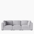 Brigitte 3 Seater Modular Sofa | Light Grey Chenille Fabric
