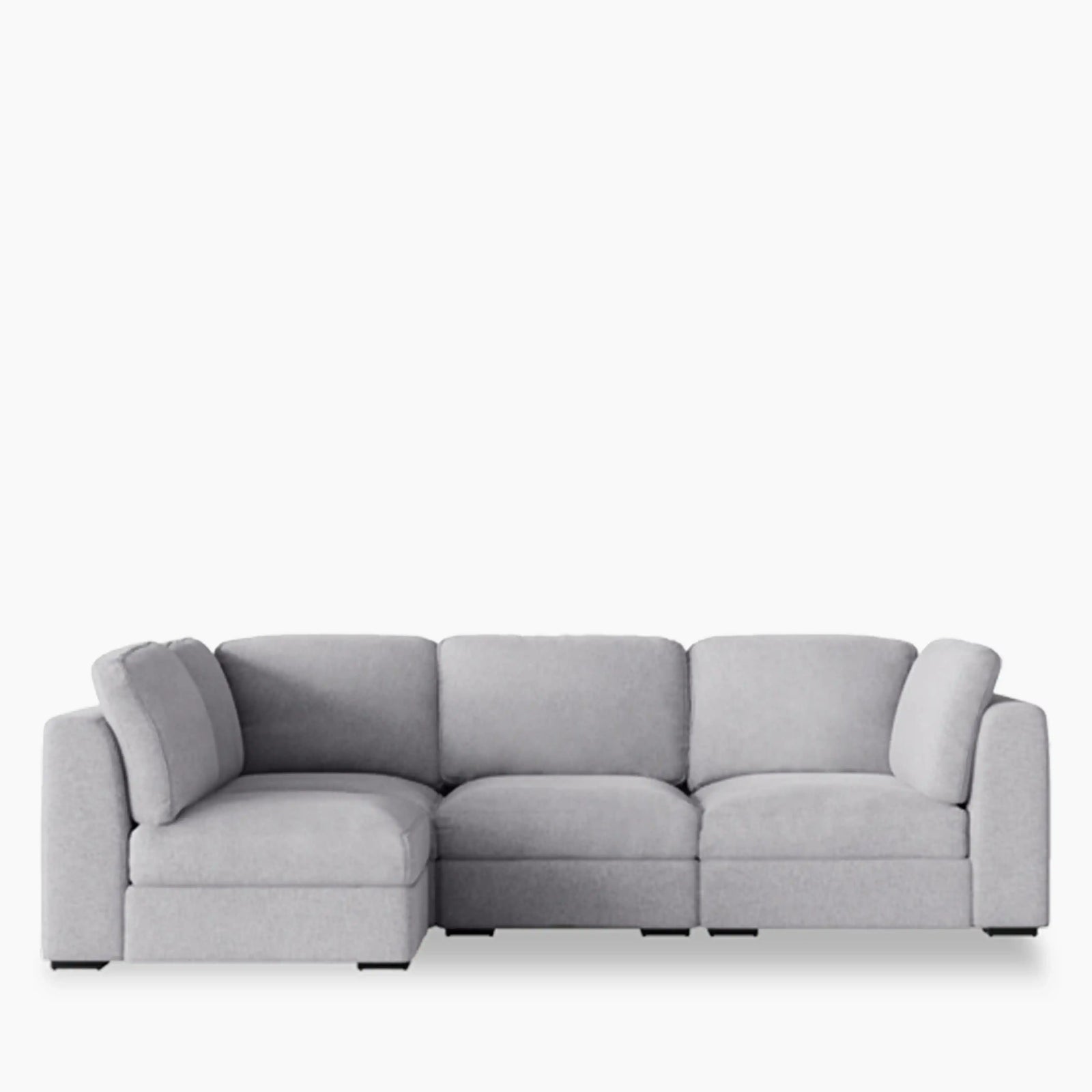 Brigitte 3 Seater Corner Sofa | Light Grey Chenille Fabric