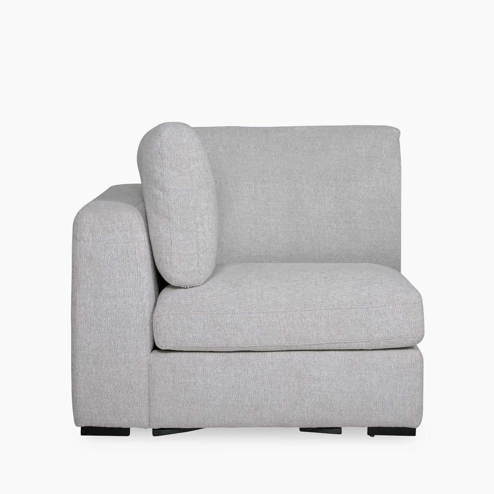 Brigitte 1 Seater Corner Sofa Section | Light Grey Chenille Fabric