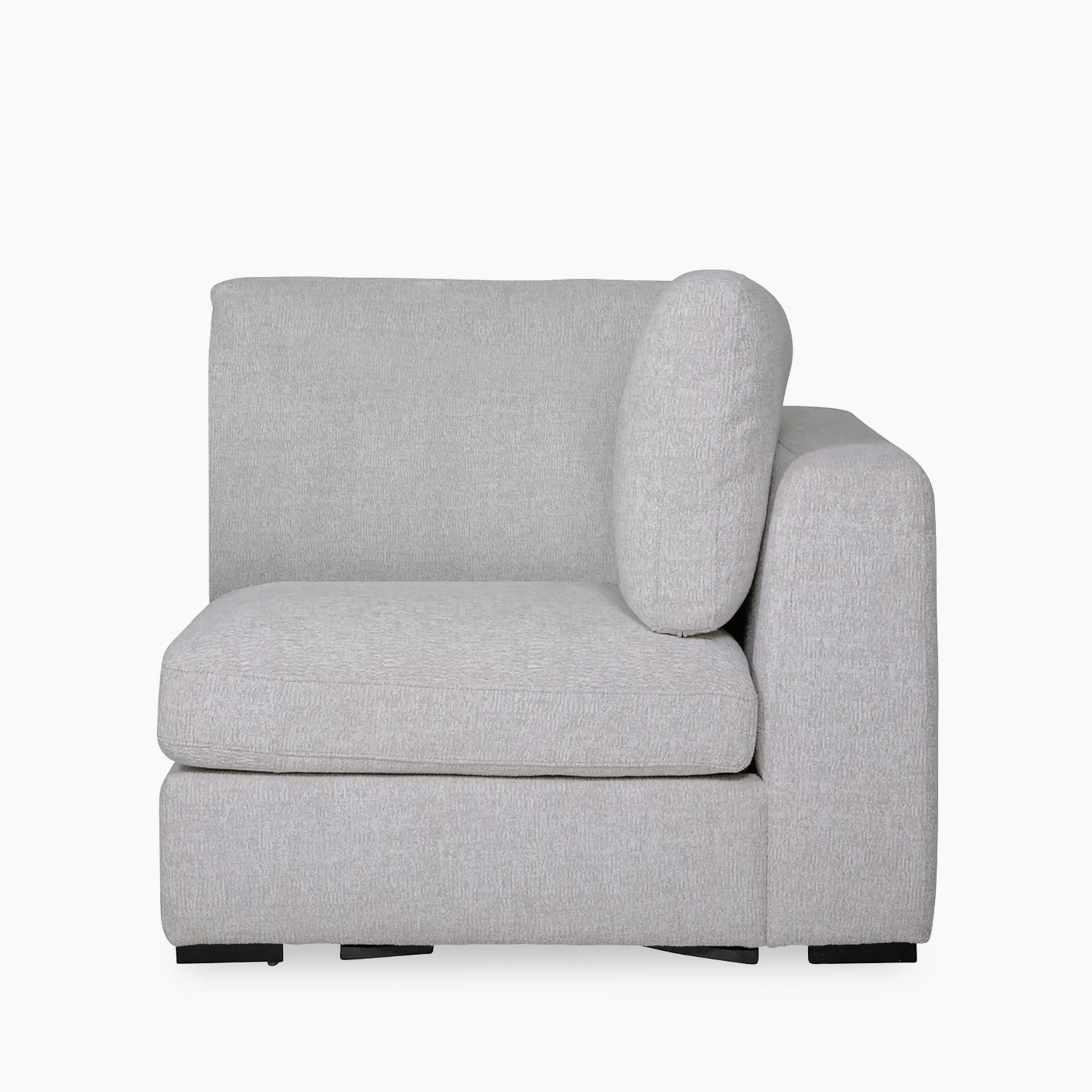 Brigitte 1 Seater Corner Sofa Section | Light Grey Chenille Fabric