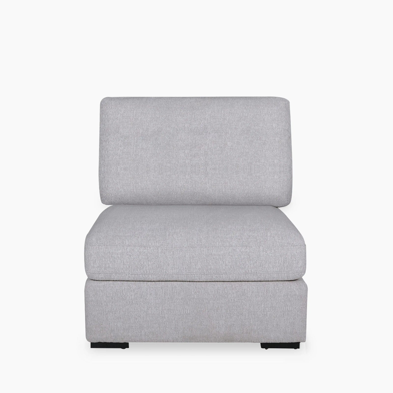 Brigitte 1 Seater Sofa Section | Light Grey Chenille Fabric