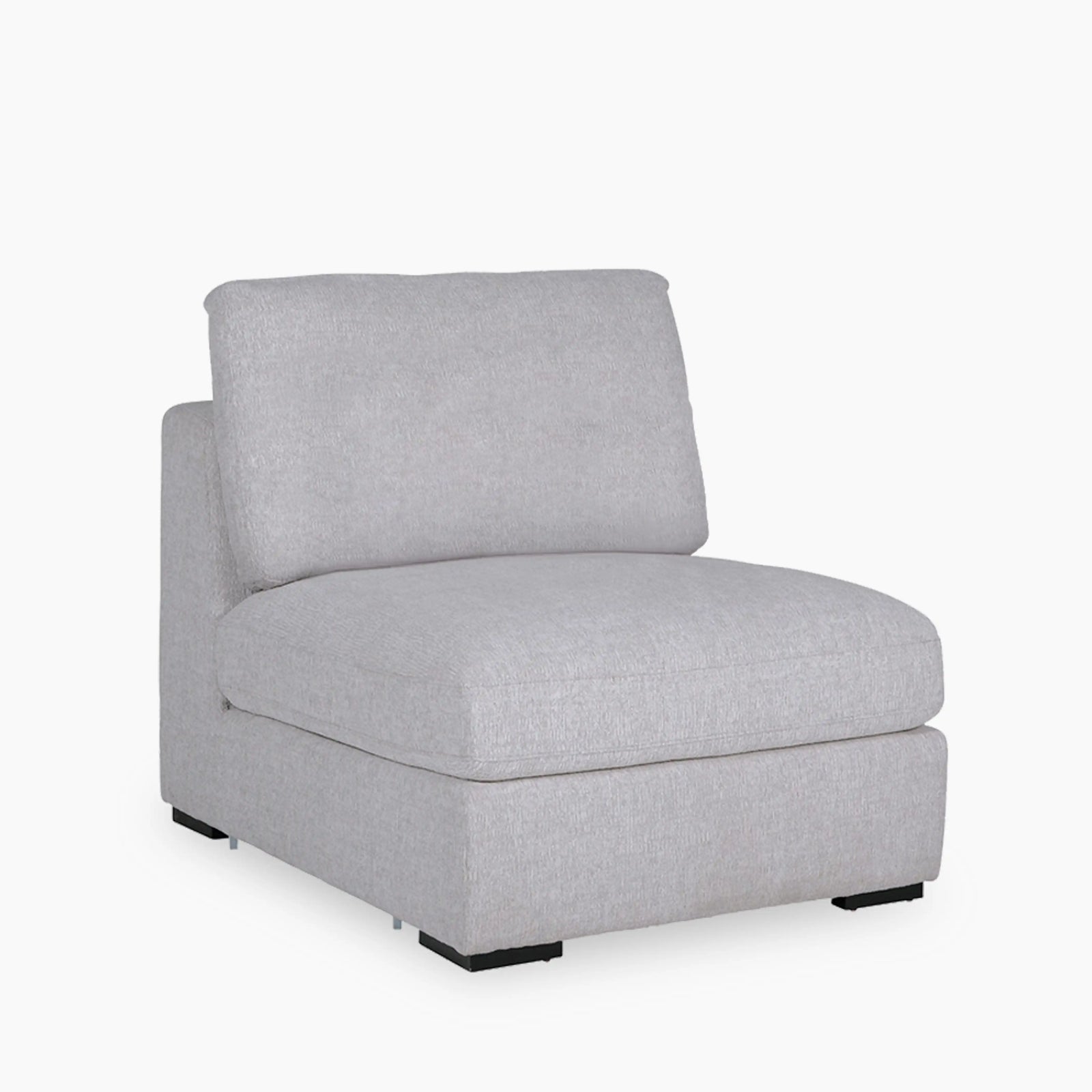 Brigitte 1 Seater Sofa Section | Light Grey Chenille Fabric