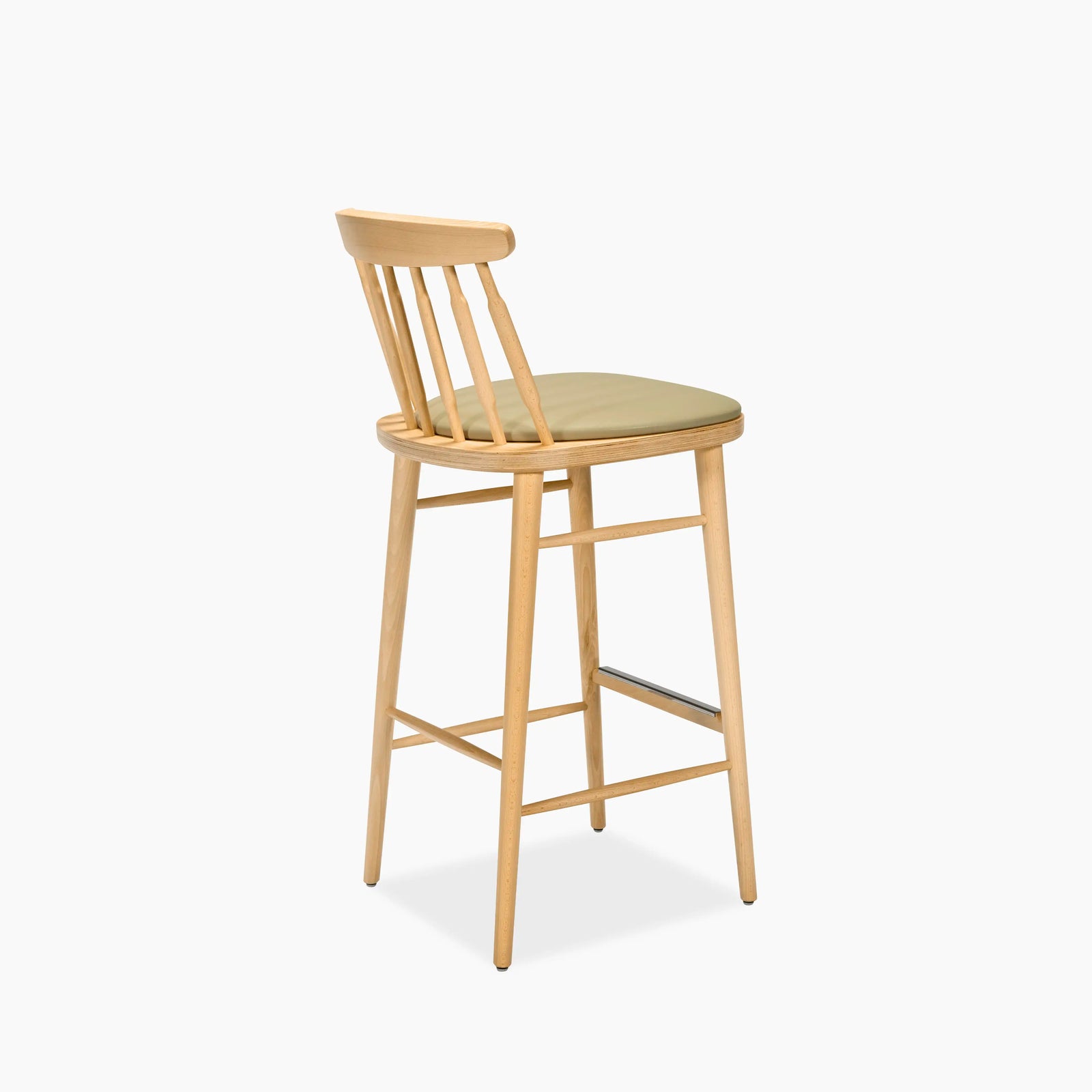 Tessa Wooden Bar Stool | Upholstered Seat