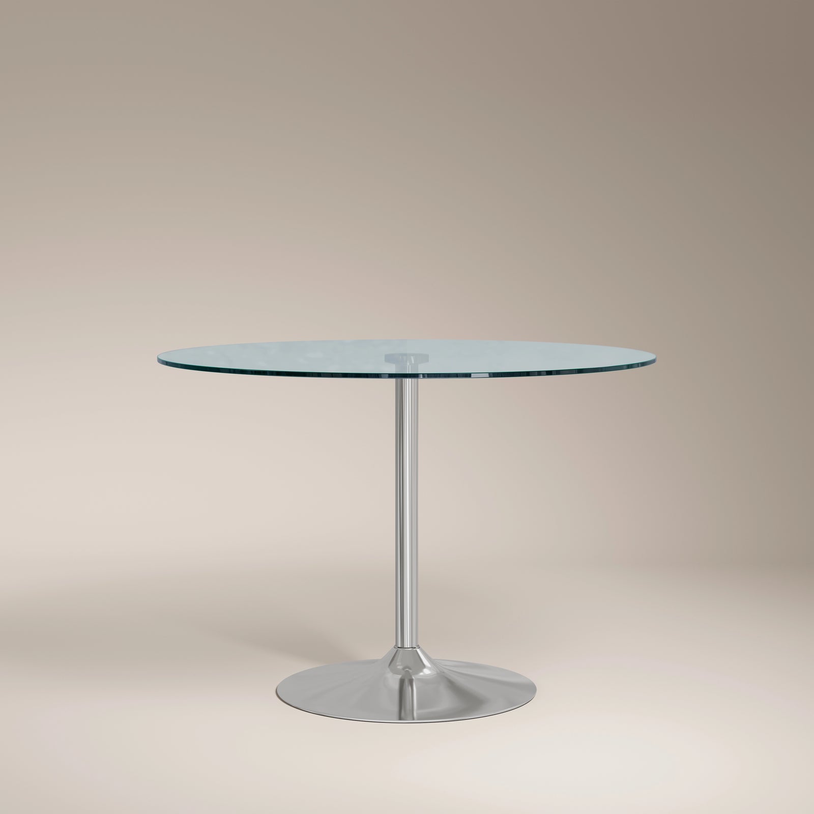 Ida 4 Seat Round Dining Table | Glass & Chrome