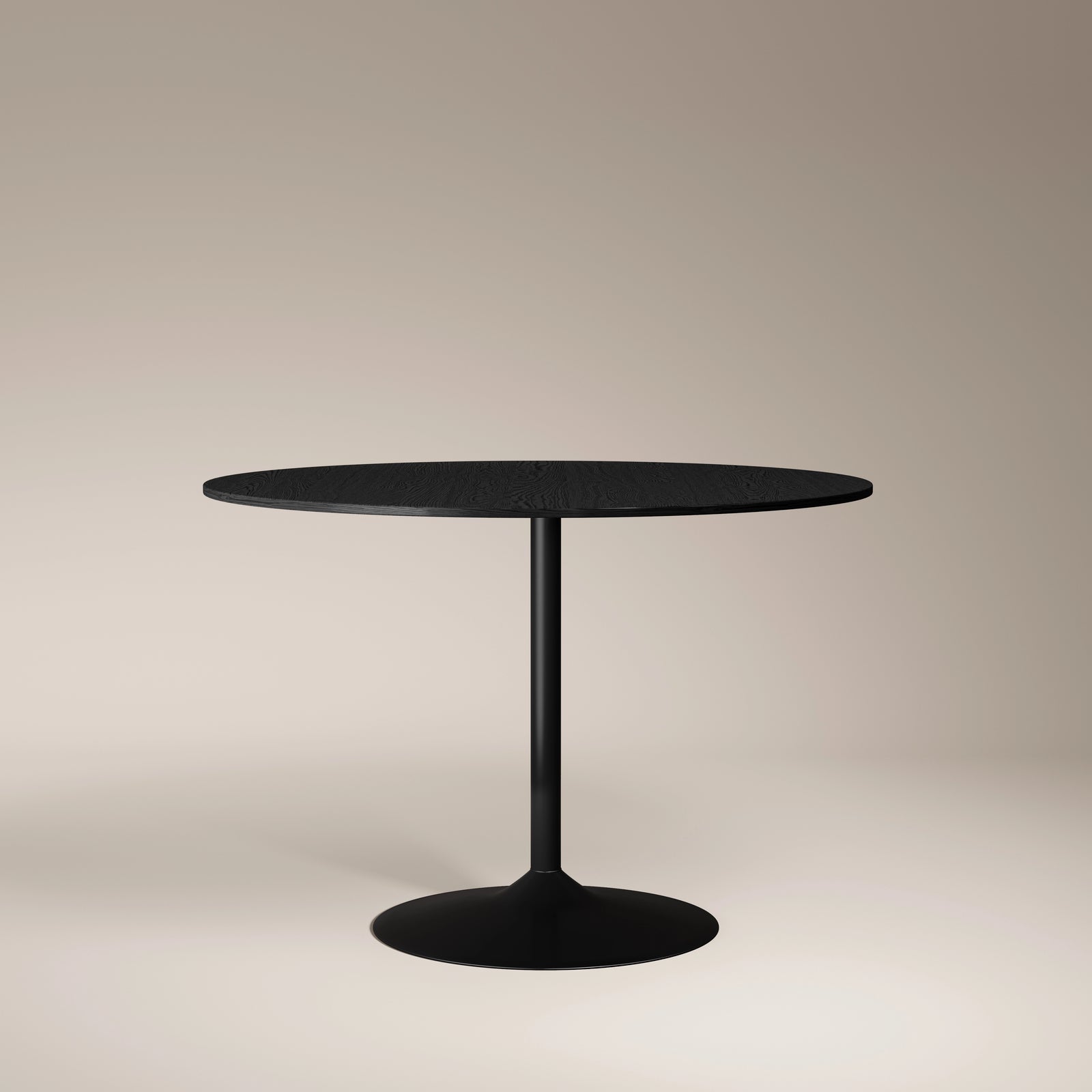 Isla 4 Seat Round Wooden Dining Table | Black Ash