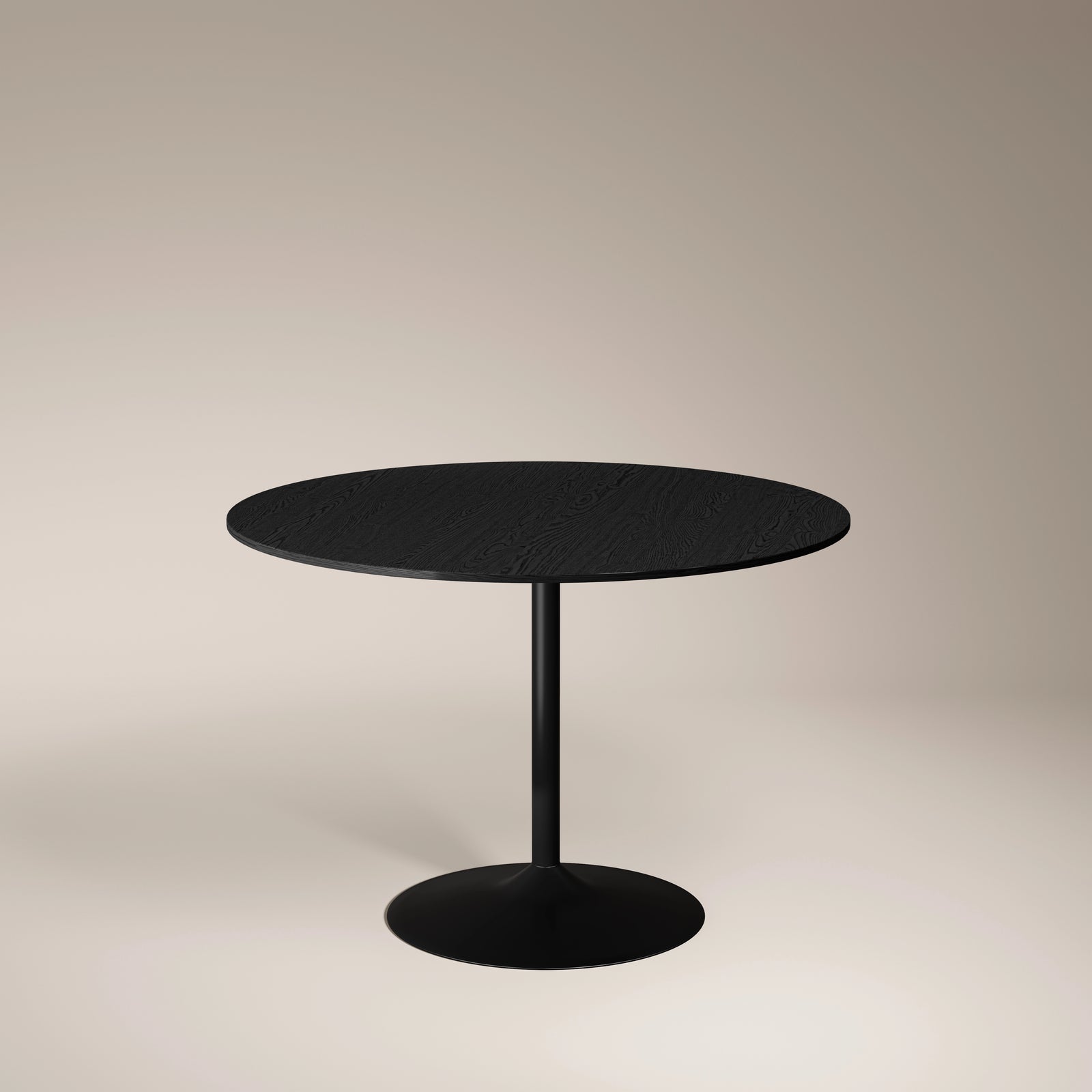 Isla 4 Seat Round Wooden Dining Table | Black Ash