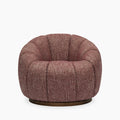 Ivy Swivel Armchair | Speckled Red Boucle & Walnut