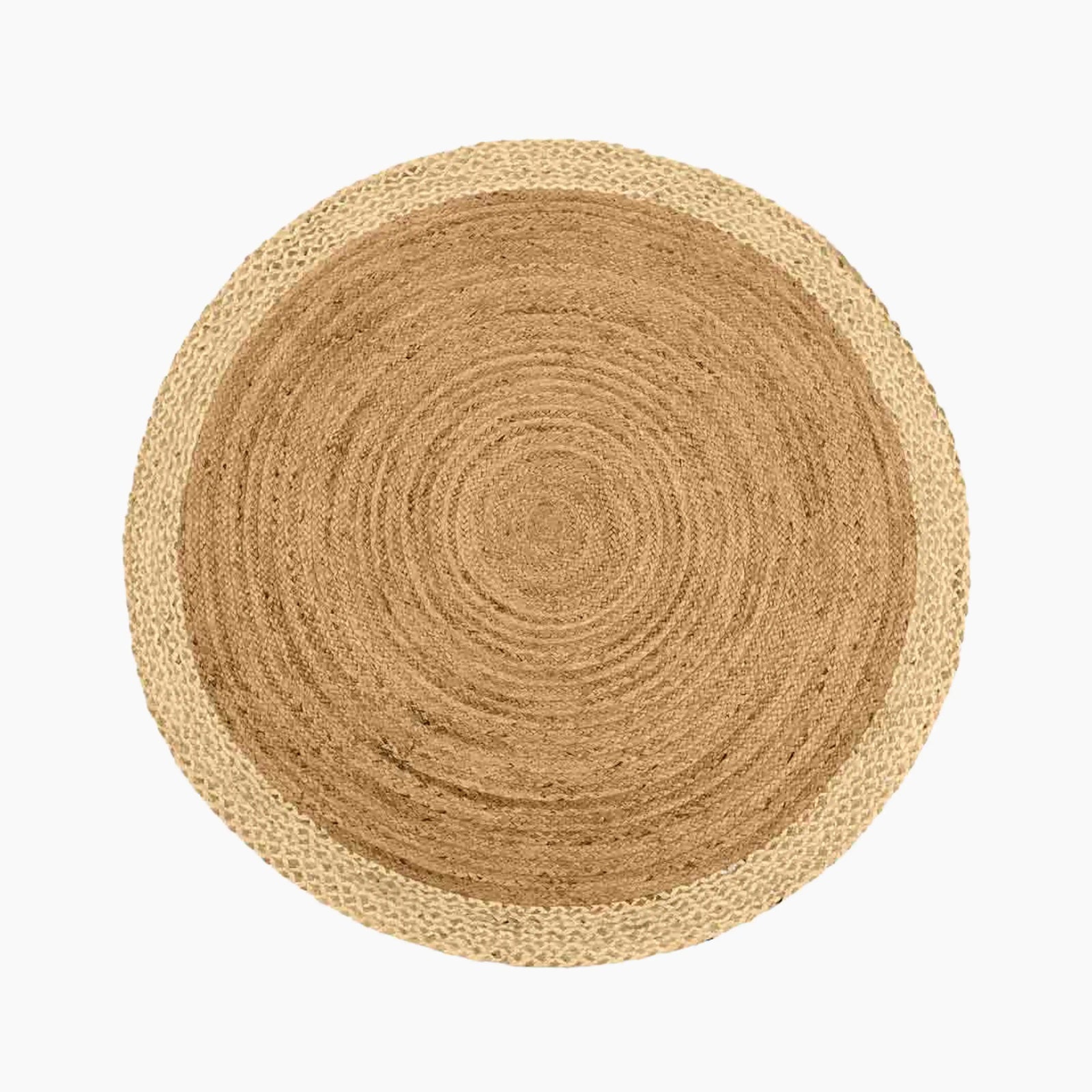 Jenson Round Jute Rug | White & Natural