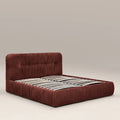 Bronte Ottoman Storage King Bed | Rust Red Sustainable Velvet