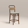 Daisy Wooden Kitchen Stool | Speckled Stone Sustainable Boucle & Walnut