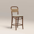 Daisy Wooden Kitchen Stool | Speckled Stone Sustainable Boucle & Walnut