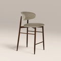 Halston Kitchen Stool | Soft Barley Sustainable Mohair Velvet & Walnut