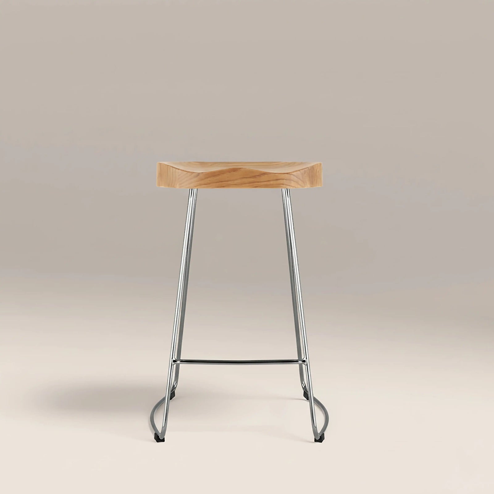 Victoria Kitchen Stool | Natural & Chrome