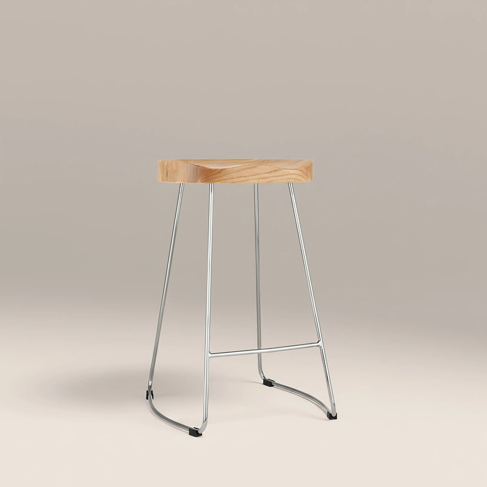 Victoria Kitchen Stool | Natural & Chrome