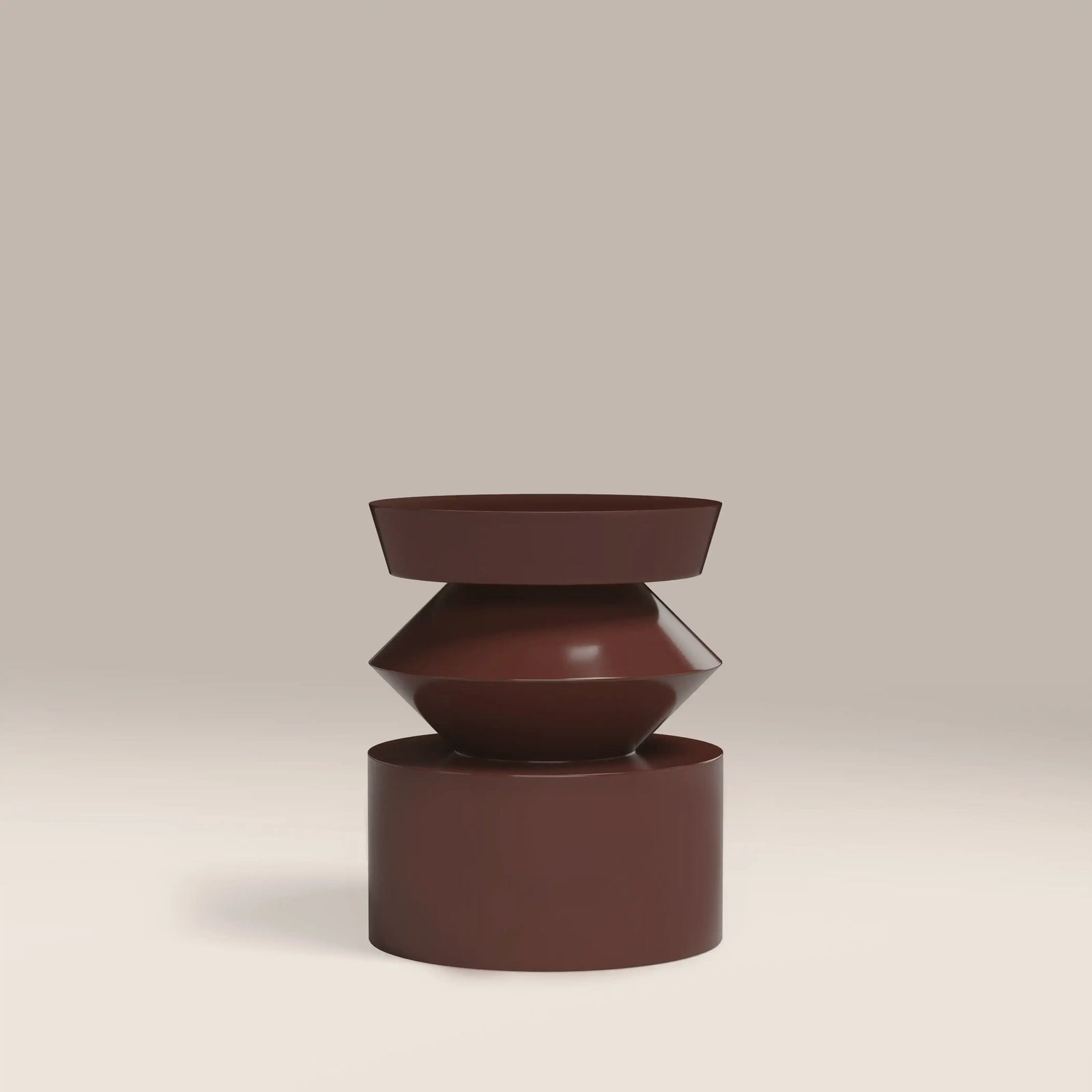 Kayla Round Side Table | High Gloss Burgundy