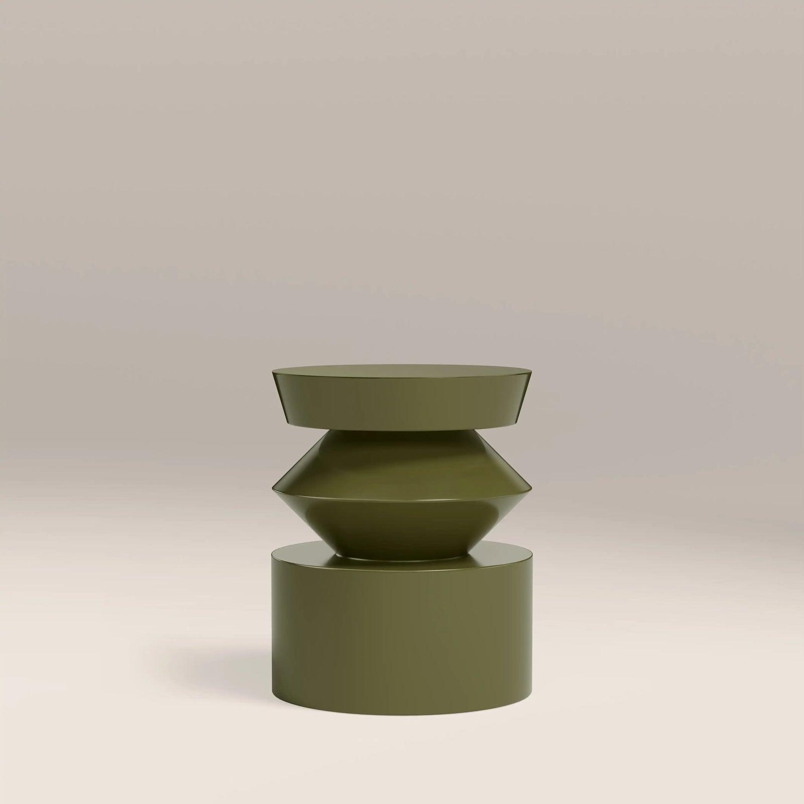Kayla Round Side Table | High Gloss Olive Green