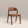Kennedy Dining Chair | Vintage Tan Faux Leather & Walnut