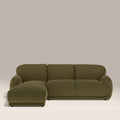 Cloud Left Hand Chaise Sofa | Moss Green Sustainable Mohair Velvet