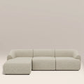 Malmo Left Hand 3 Seater Chaise Sofa | Oatmeal Woven Boucle