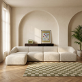 Malmo Left Hand 4 Seater Chaise Sofa | Oatmeal Woven Boucle