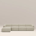 Malmo Left Hand 4 Seater Chaise Sofa | Oatmeal Woven Boucle