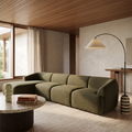 Malmo Left Hand 4 Seater Chaise Sofa | Olive Green Velvet Chenille