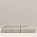 Malmo Left Hand 3 Seater Divan Sofa | Oatmeal Woven Boucle