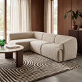 Malmo Left Hand Armless 3 Seater Corner Sofa | Oatmeal Woven Boucle