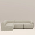 Malmo Left Hand Armless 3 Seater Corner Sofa | Oatmeal Woven Boucle