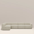 Malmo Left Hand Armless 4 Seater Corner Sofa | Oatmeal Woven Boucle