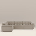 Bamba Left Hand 3 Seater Corner Sofa | Pebble Grey Velvet Chenille