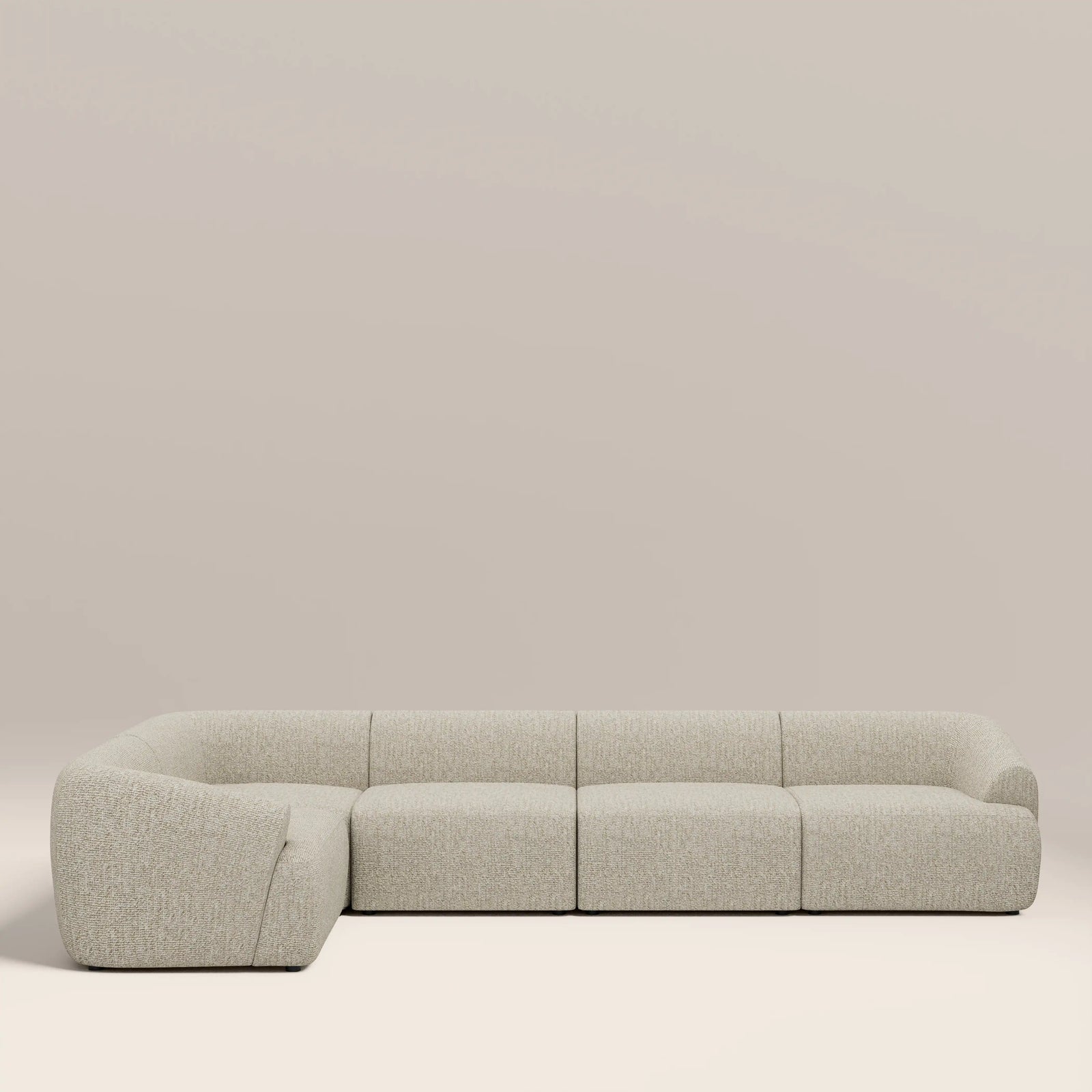 Malmo Left Hand 4 Seater Corner Sofa | Oatmeal Woven Boucle